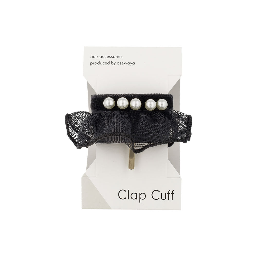 Black Lace Pearl Accent Pony Hook