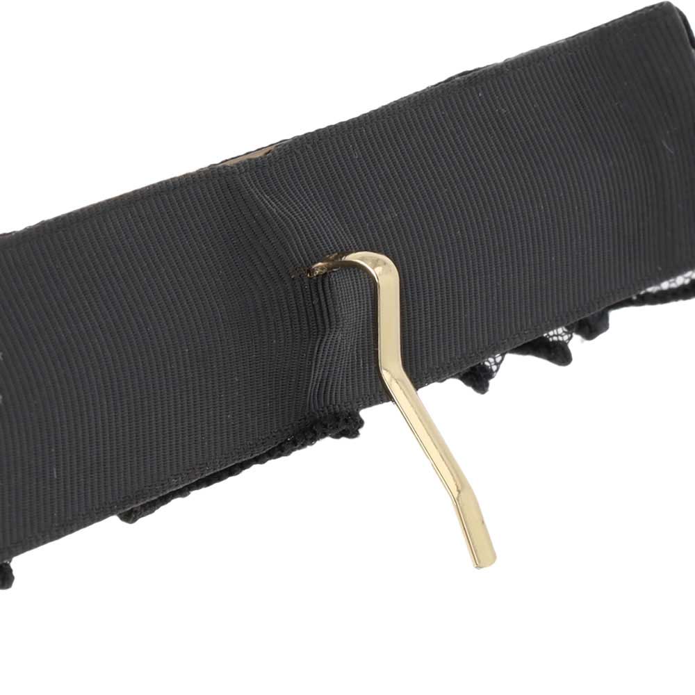 Black Lace Pearl Accent Pony Hook