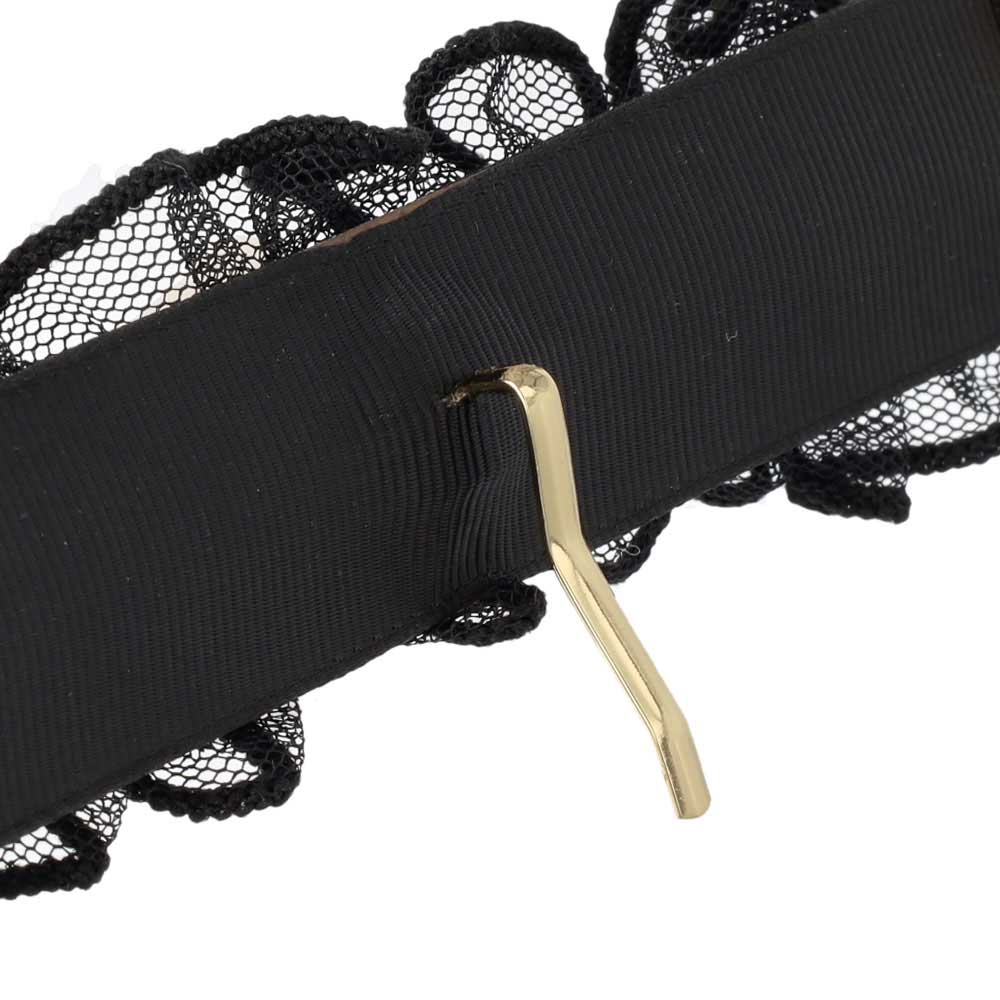 Black Lace Pearl Accent Pony Hook