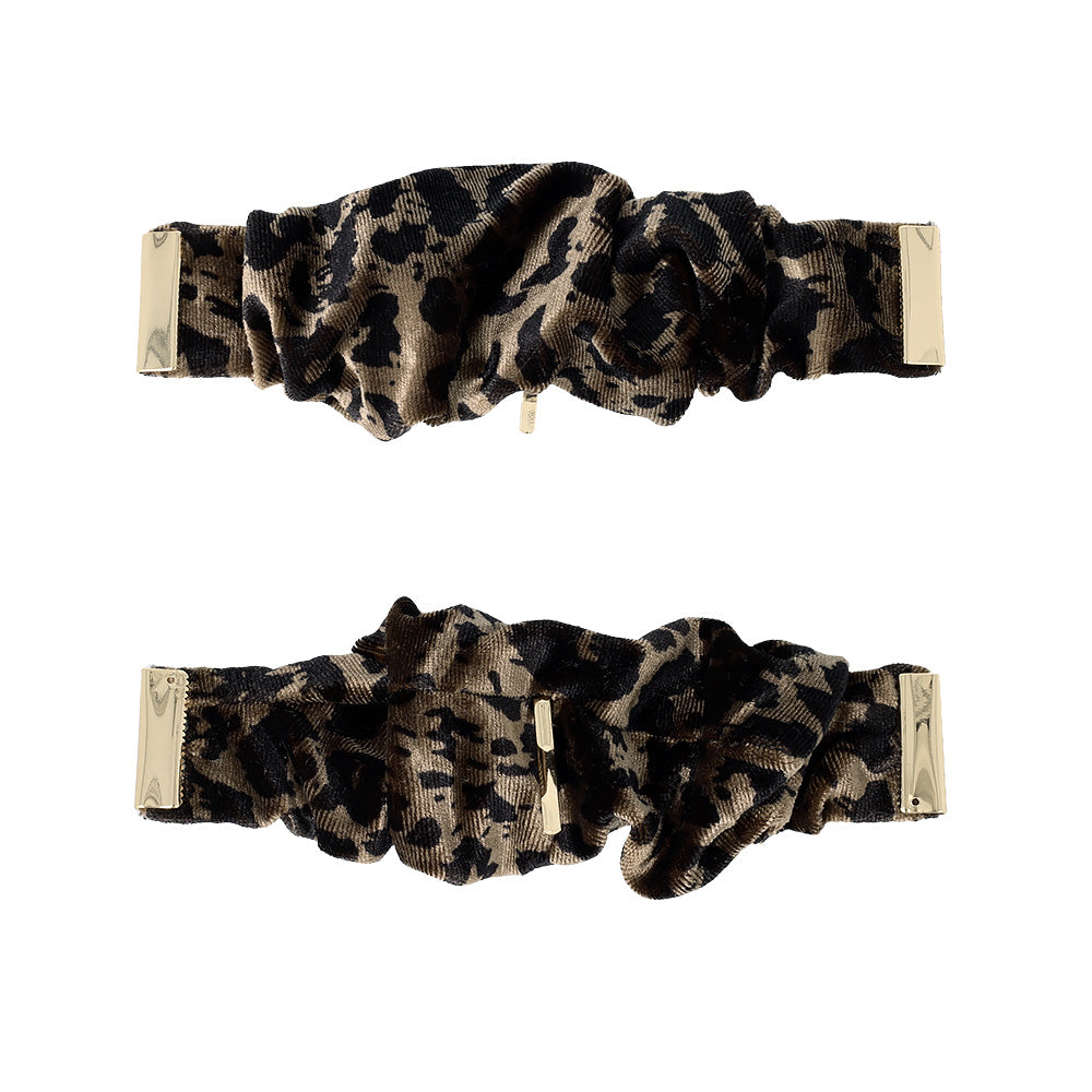 Leopard Pattern Ruffle Band Pony Hook