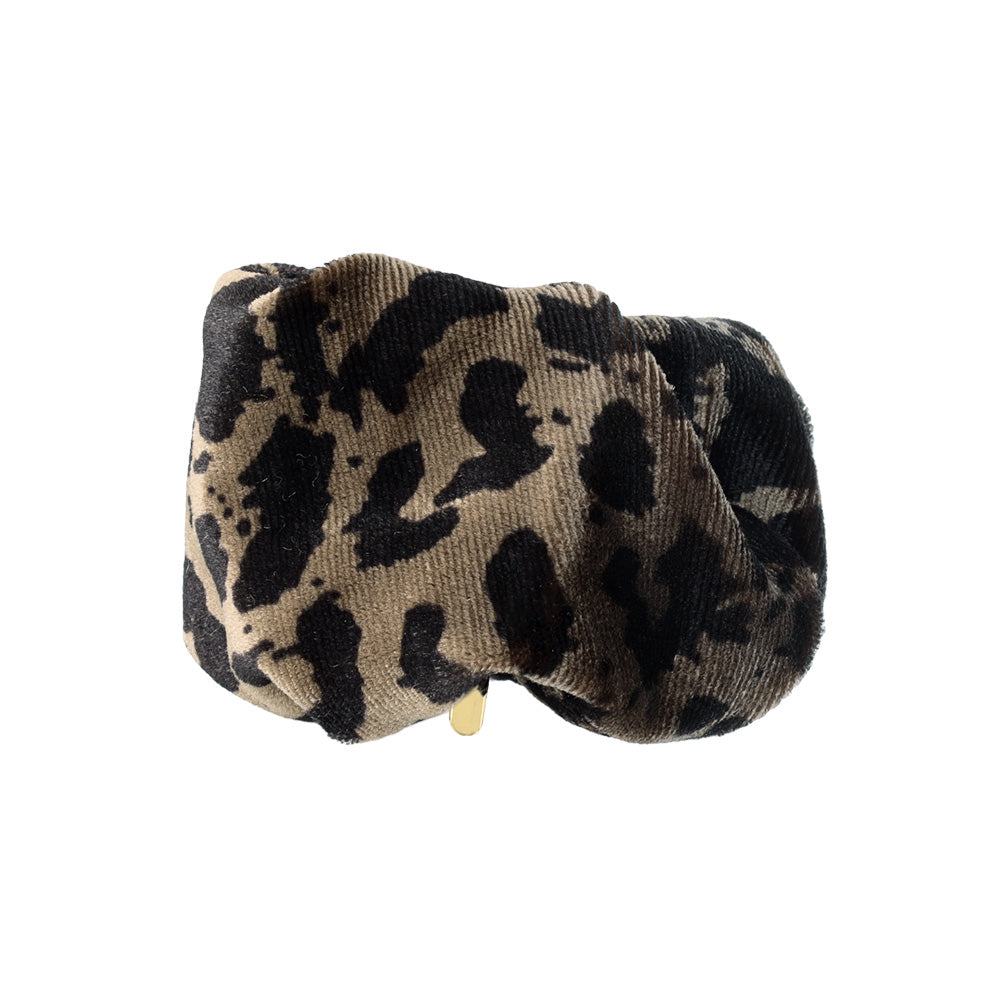 Leopard Pattern Ruffle Band Pony Hook