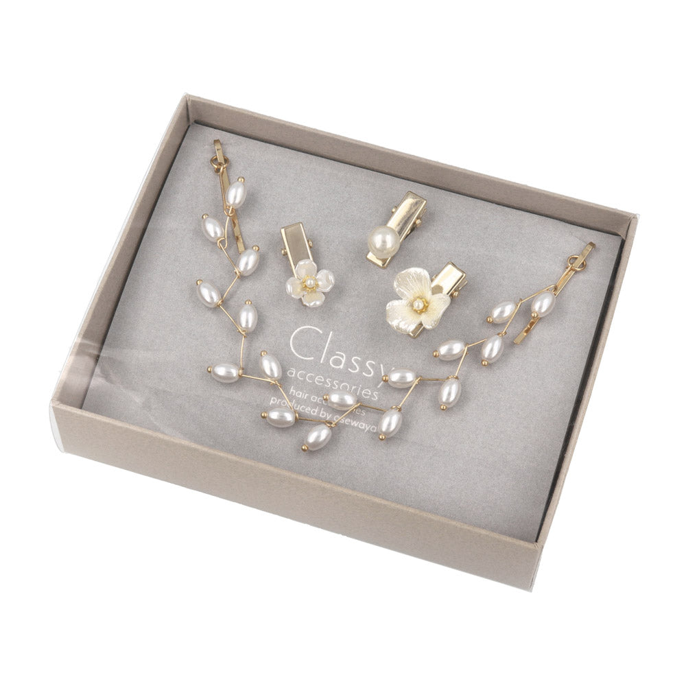 Pearly Hair Vine and Pinch Clip Set