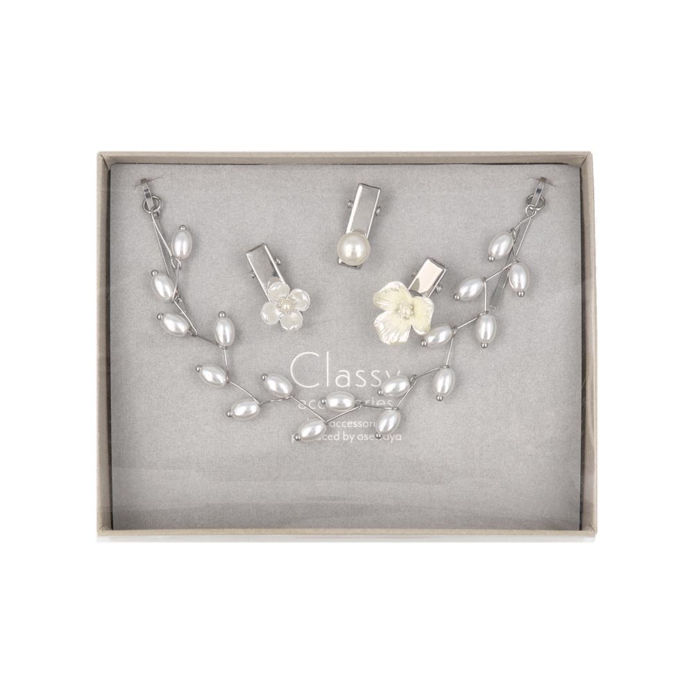 Pearly Hair Vine and Pinch Clip Set
