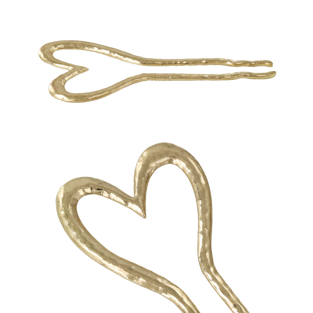 Textured Heart Hair Stick