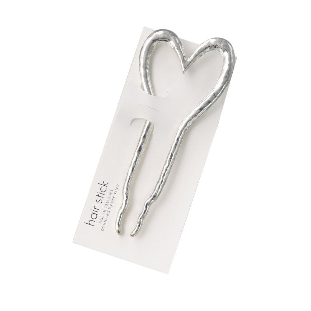 Textured Heart Hair Stick