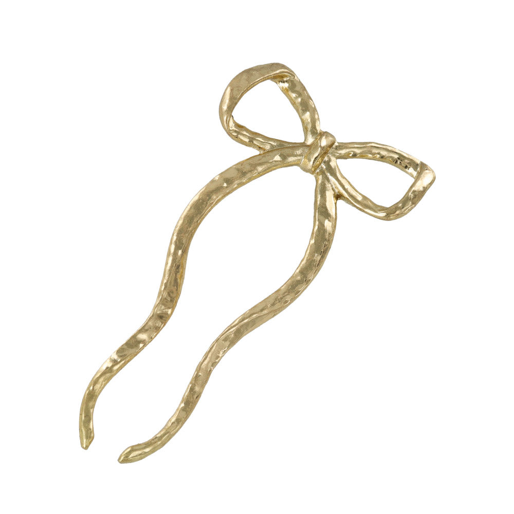 Textured Ribbon Bow Hair Stick