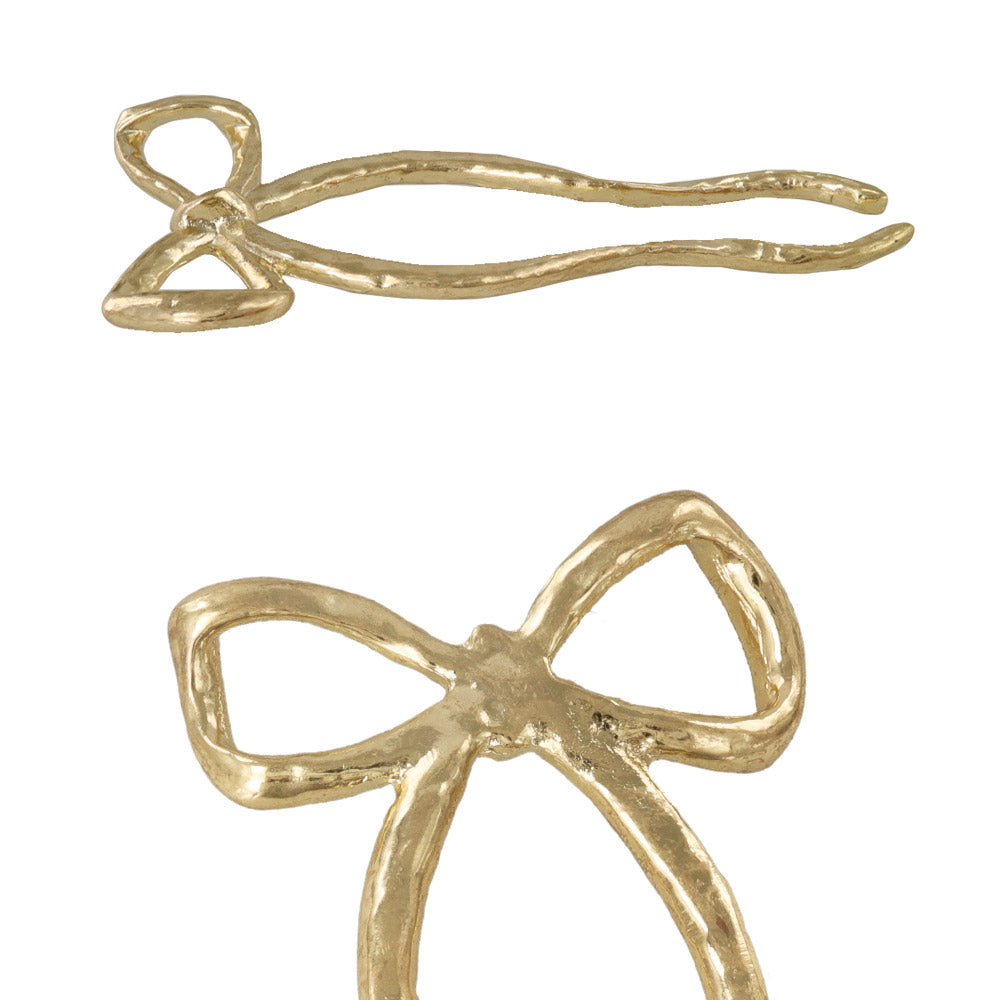 Textured Ribbon Bow Hair Stick