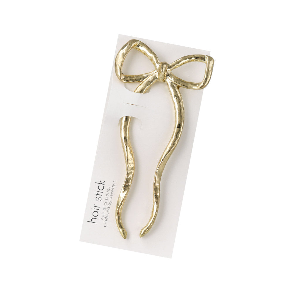 Textured Ribbon Bow Hair Stick