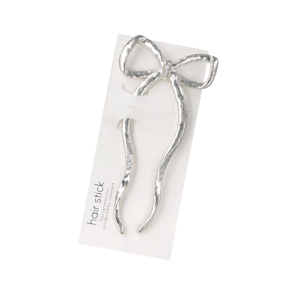 Textured Ribbon Bow Hair Stick