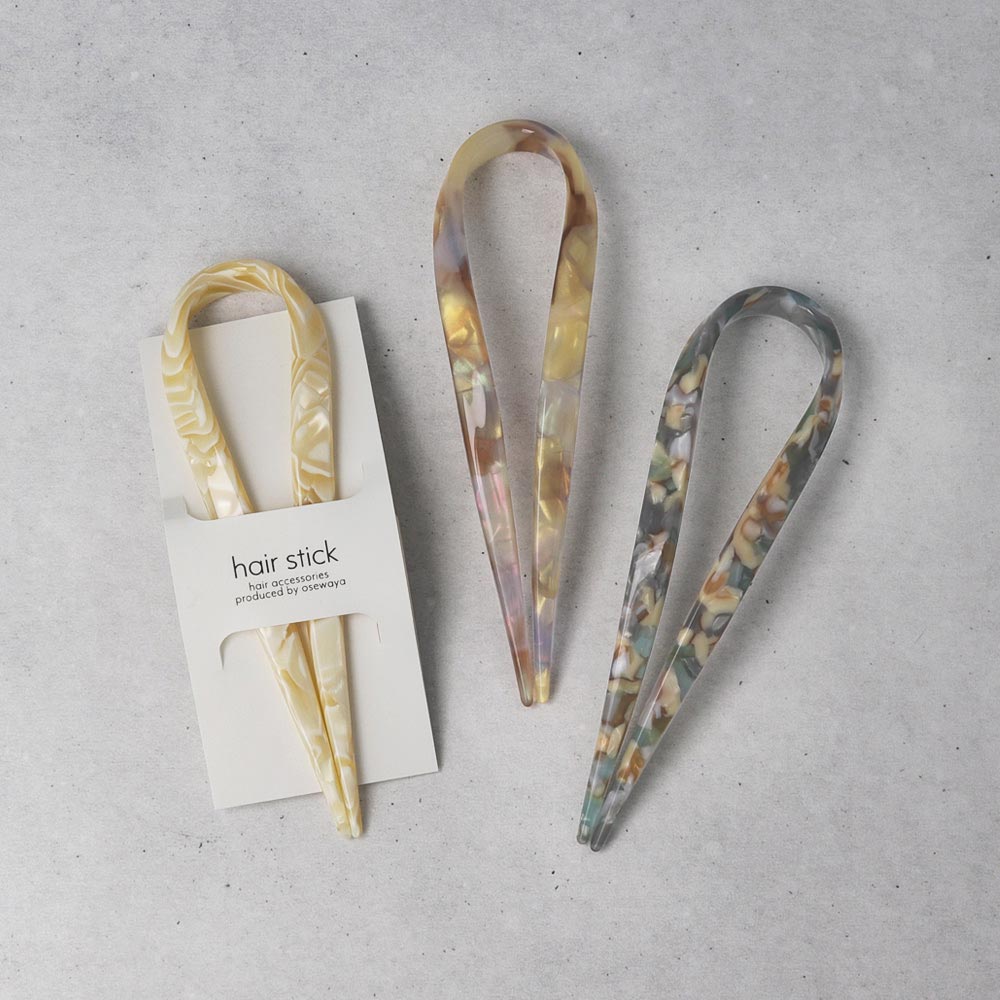 Marble U Shaped Hair Stick