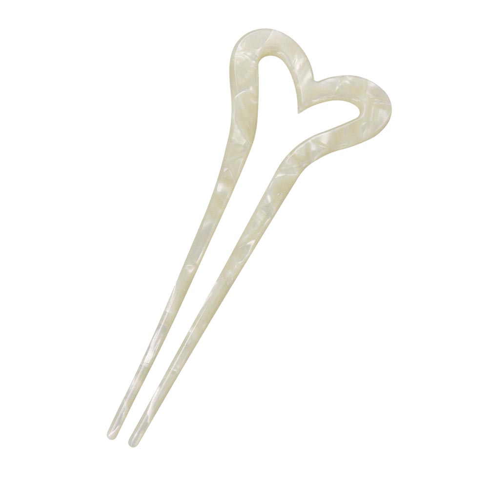 Marble Heart Shaped Hair Stick