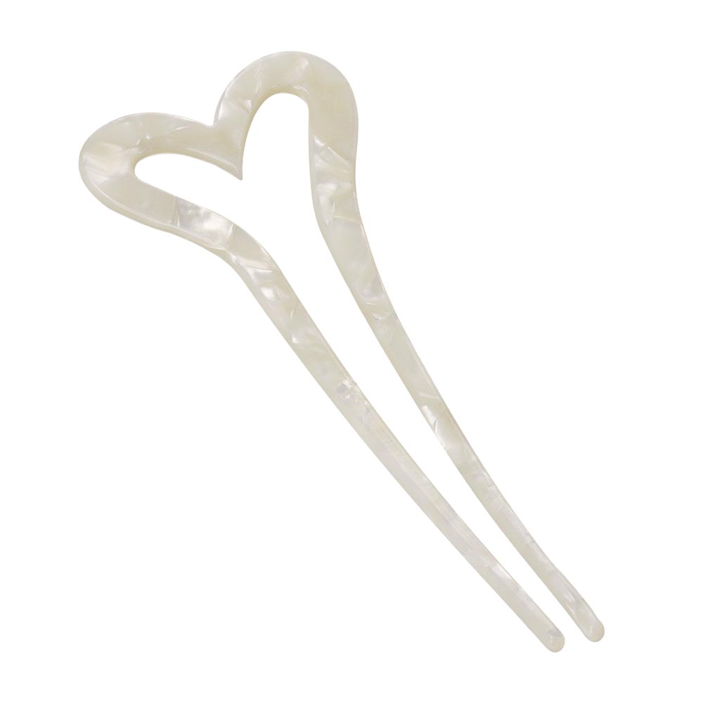 Marble Heart Shaped Hair Stick