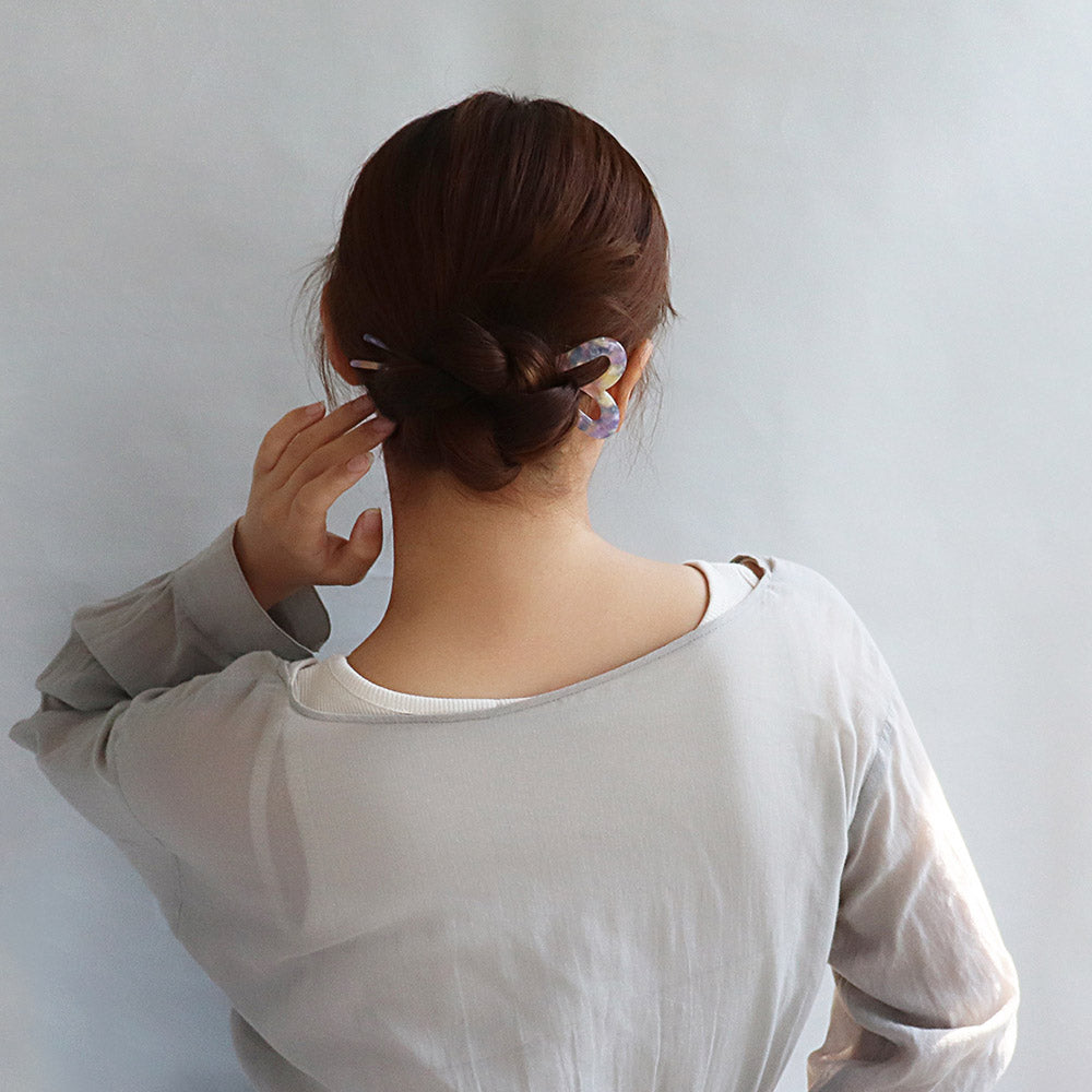 Marble Heart Shaped Hair Stick