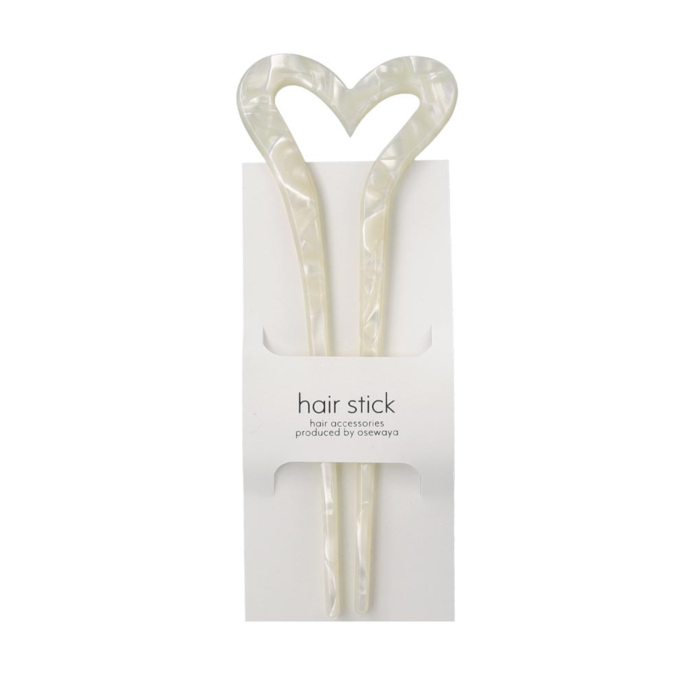 Marble Heart Shaped Hair Stick