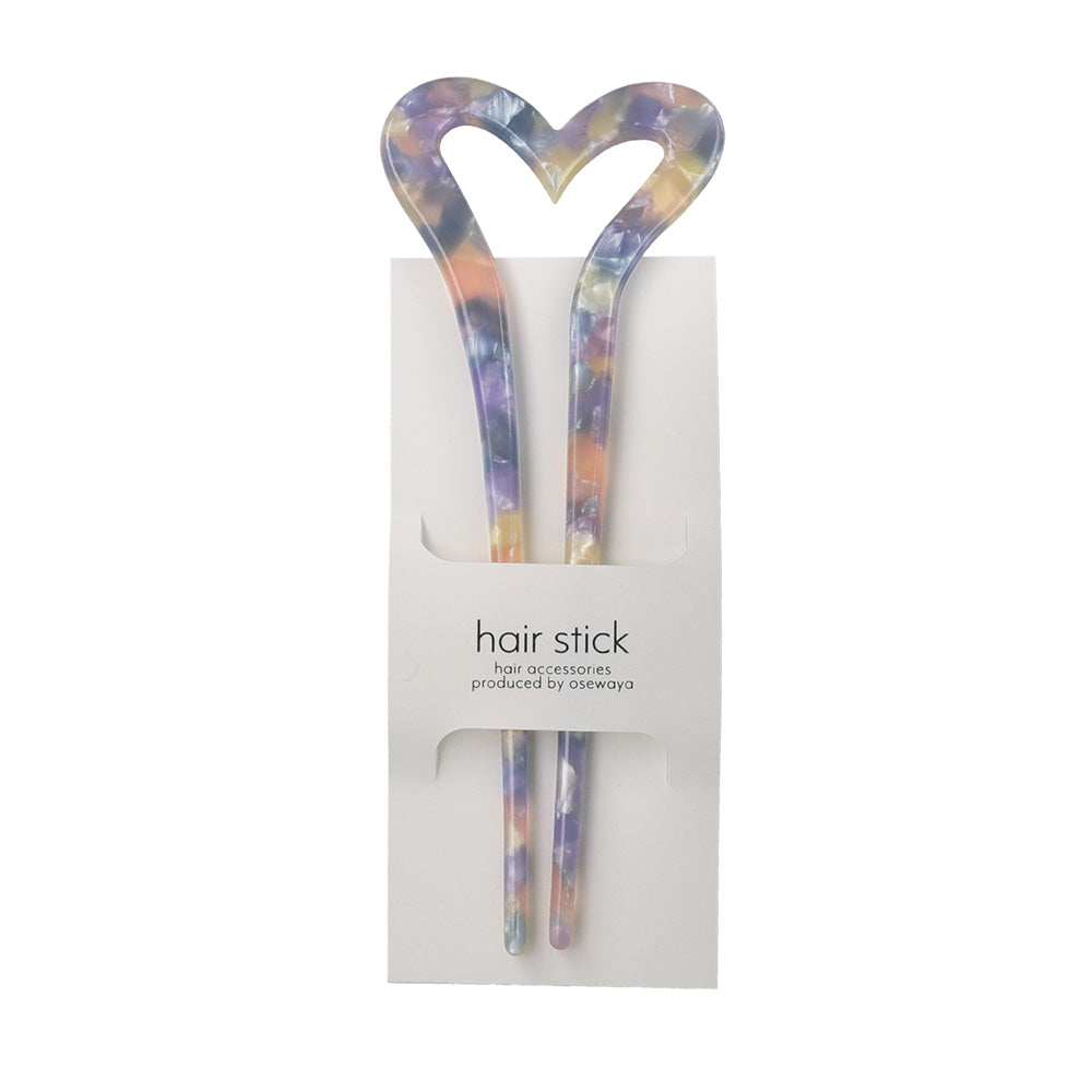Marble Heart Shaped Hair Stick