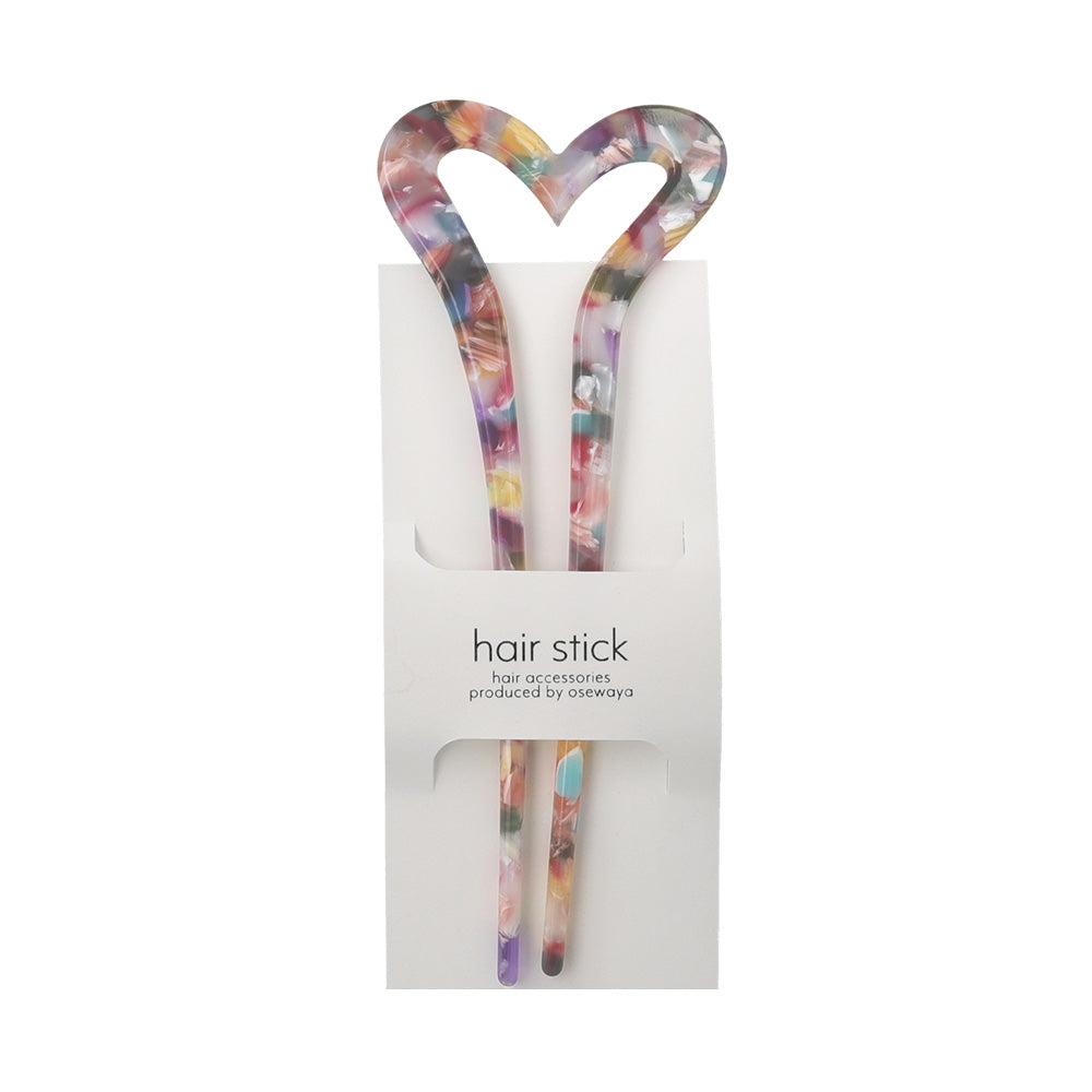 Marble Heart Shaped Hair Stick