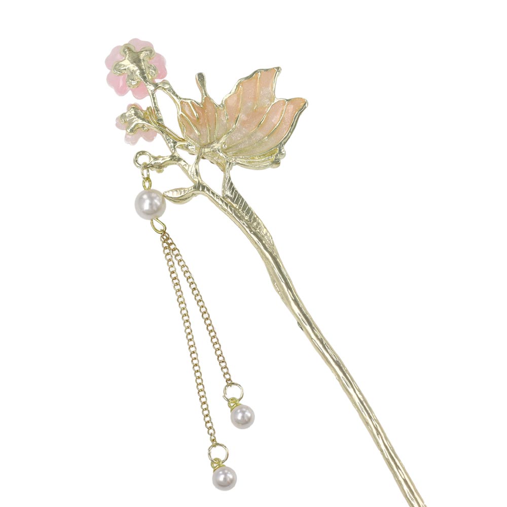 Butterfly and Flower Kanzashi Hair Stick