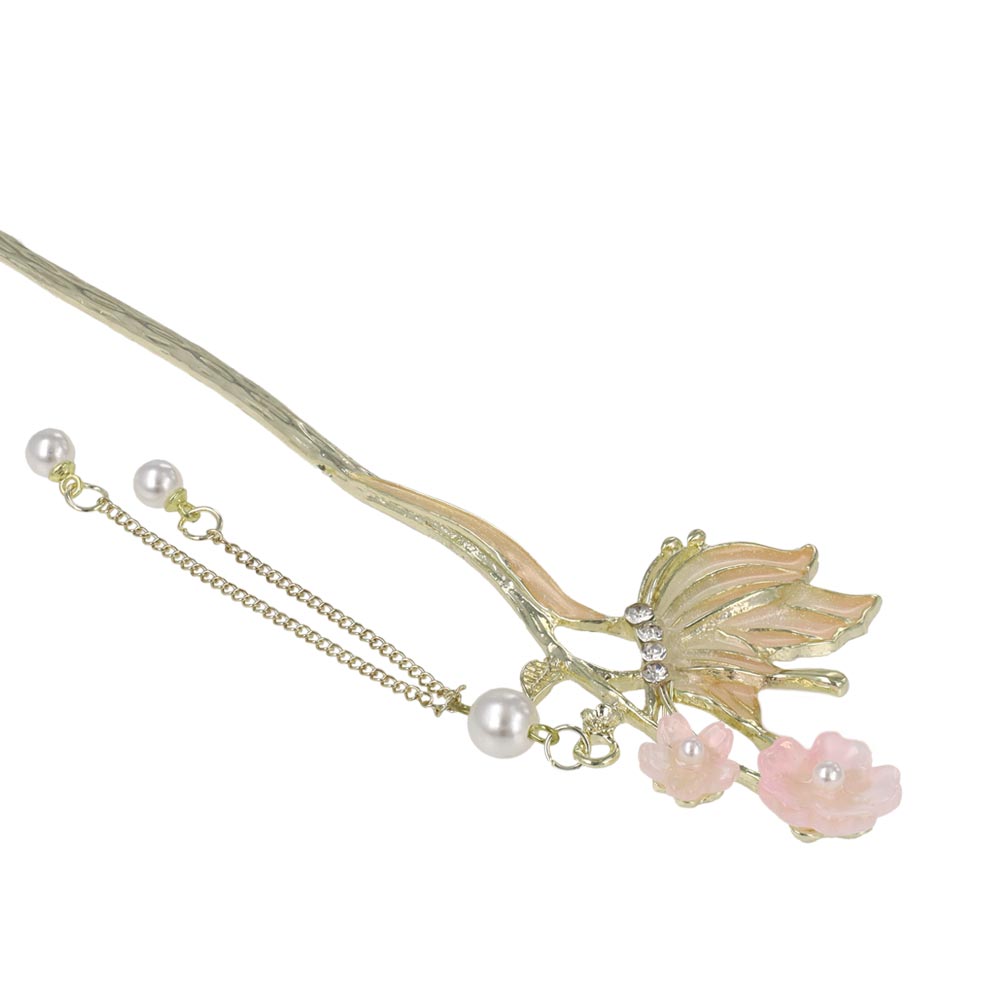 Butterfly and Flower Kanzashi Hair Stick