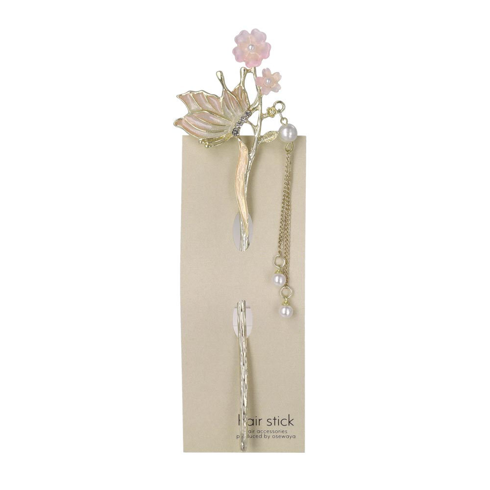 Butterfly and Flower Kanzashi Hair Stick