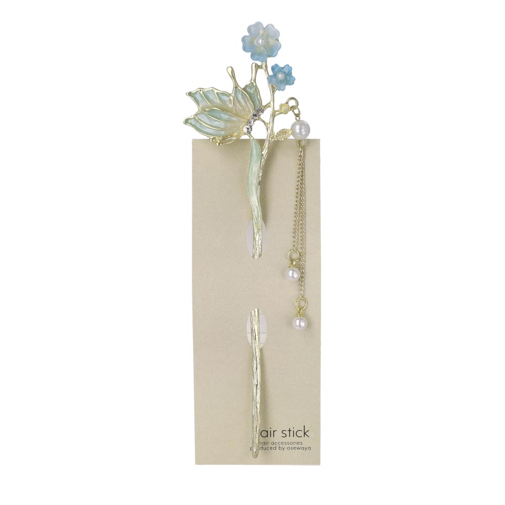 Butterfly and Flower Kanzashi Hair Stick