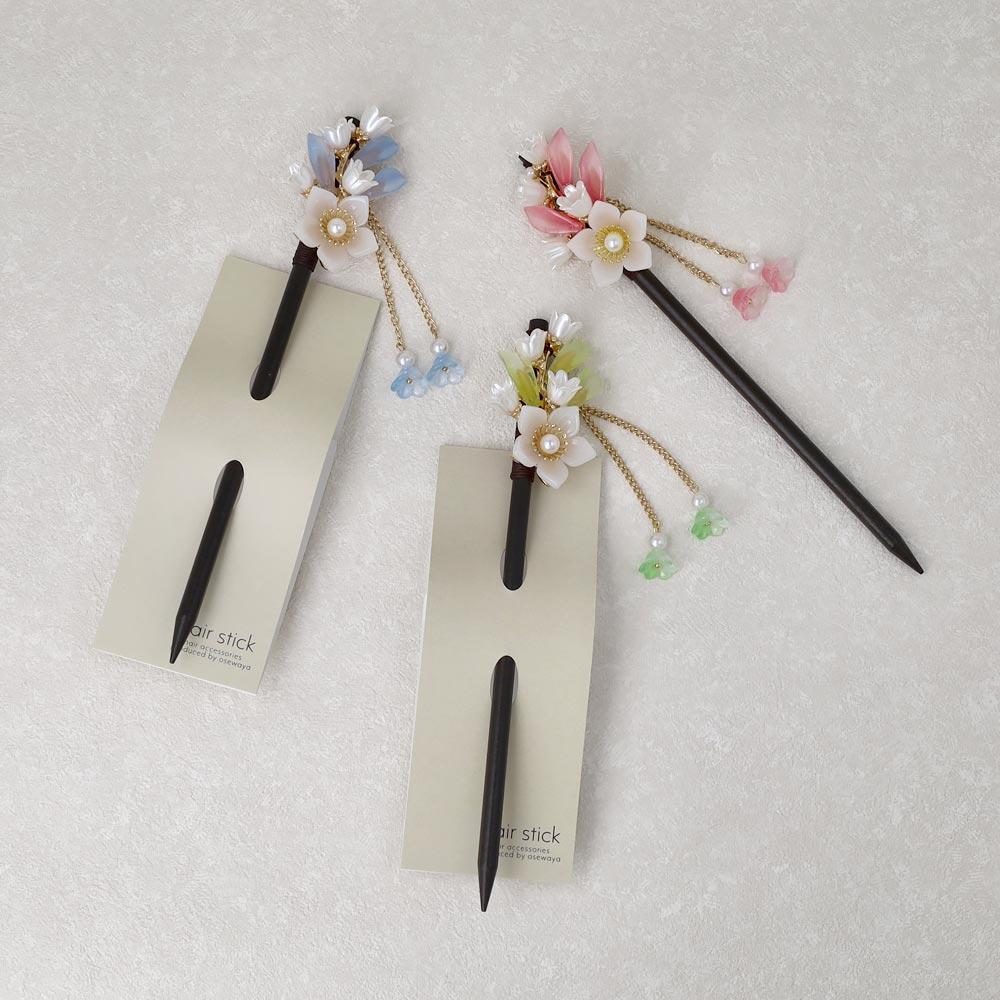 Flower Cluster Kanzashi Hair Stick - osewaya