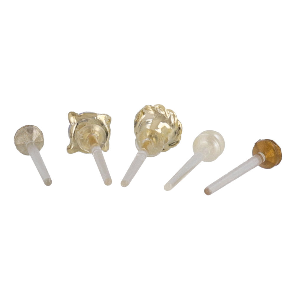 Mixed Round Plastic Post Stud Earring Set