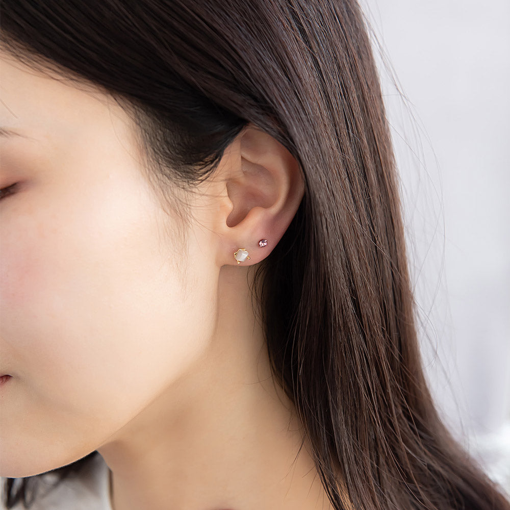 Square and Round Plastic Post Stud Earring Set