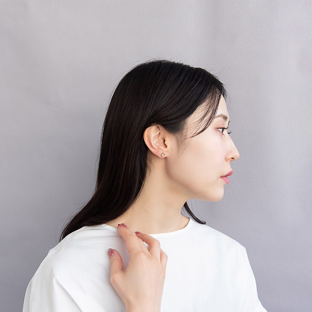 Square and Round Plastic Post Stud Earring Set