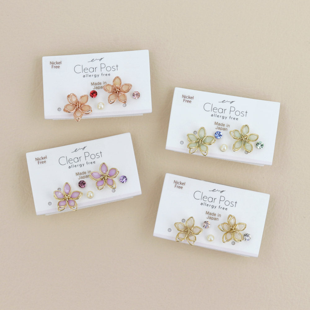 Flower Plastic Post Earring Pack