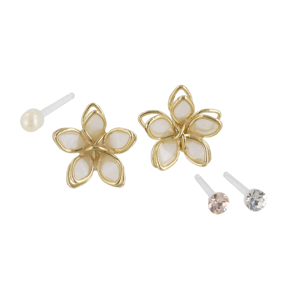 Flower Plastic Post Earring Pack