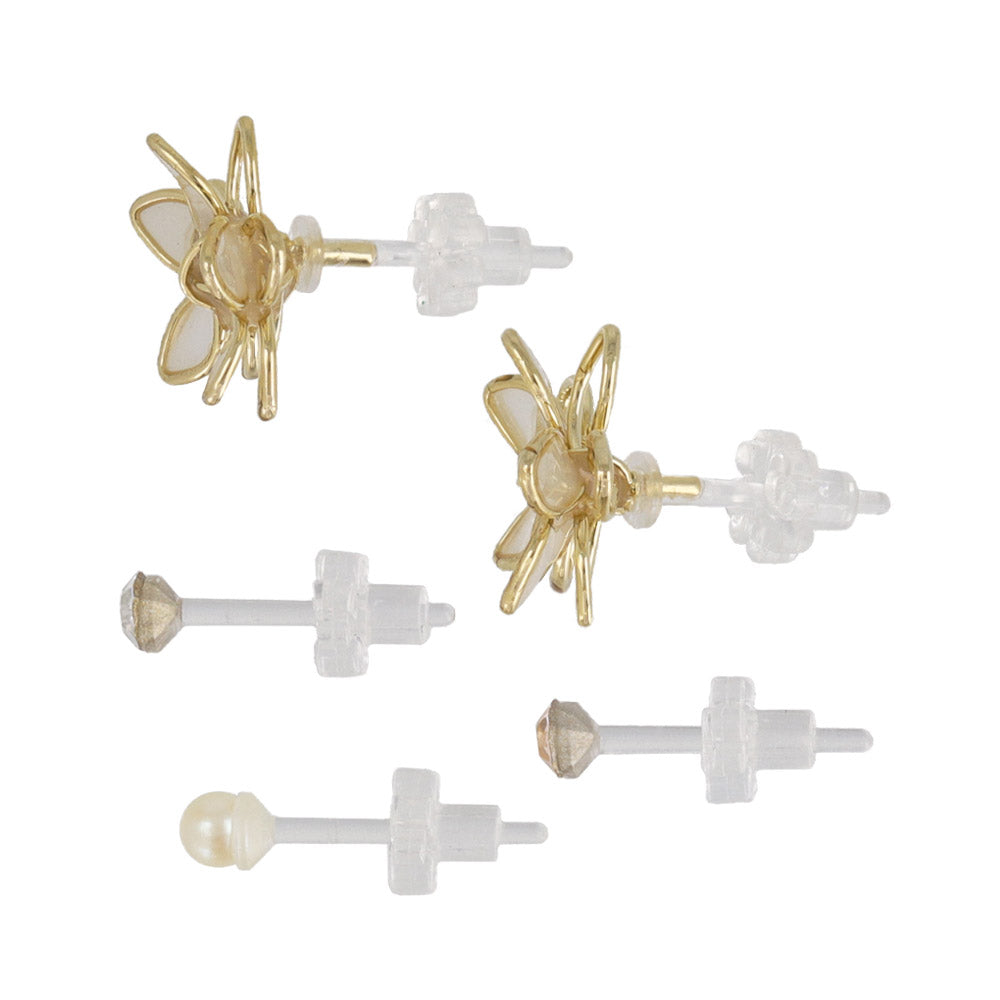 Flower Plastic Post Earring Pack