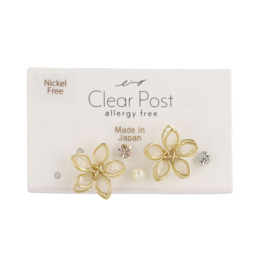 Flower Plastic Post Earring Pack