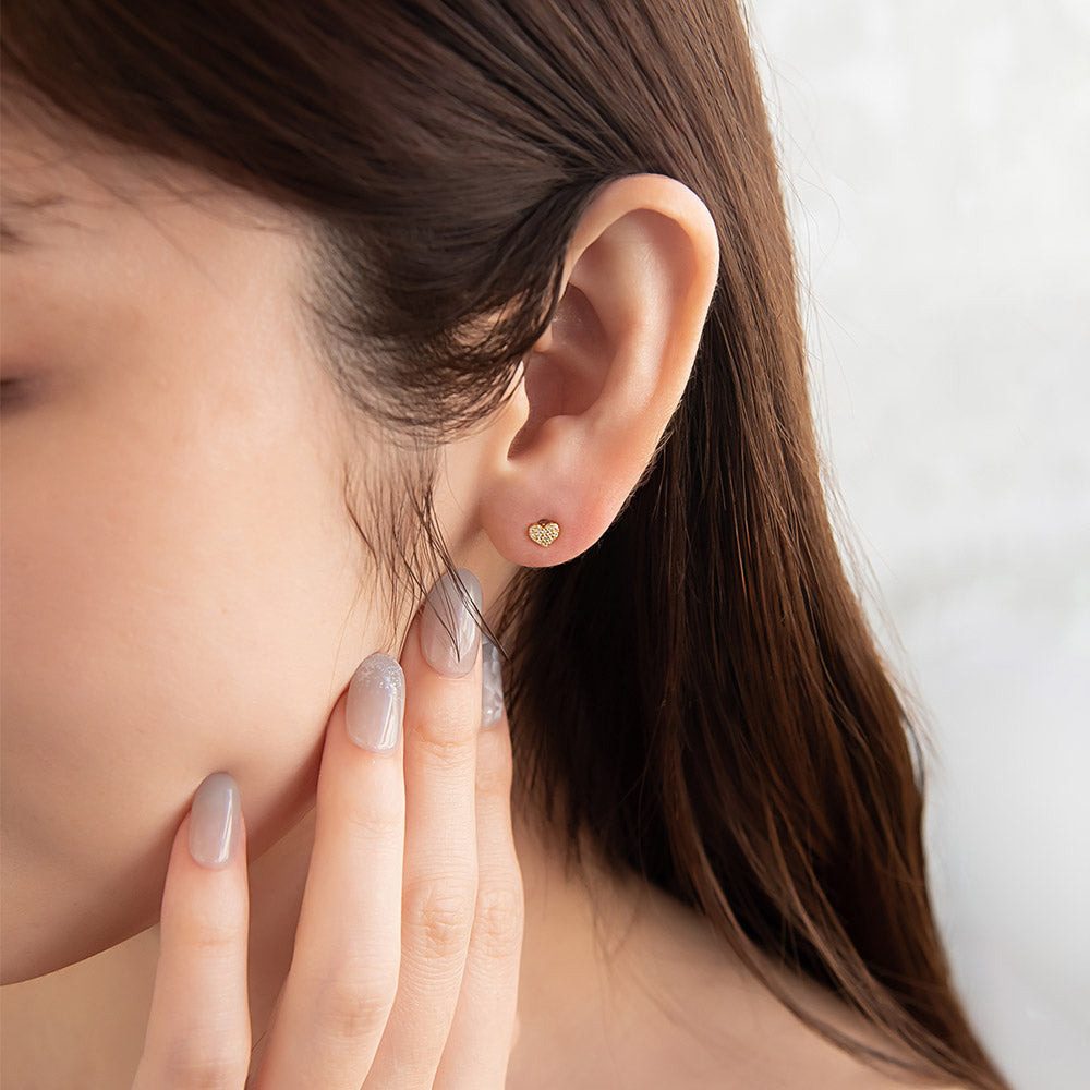 Small Pave Heart Plastic Earrings