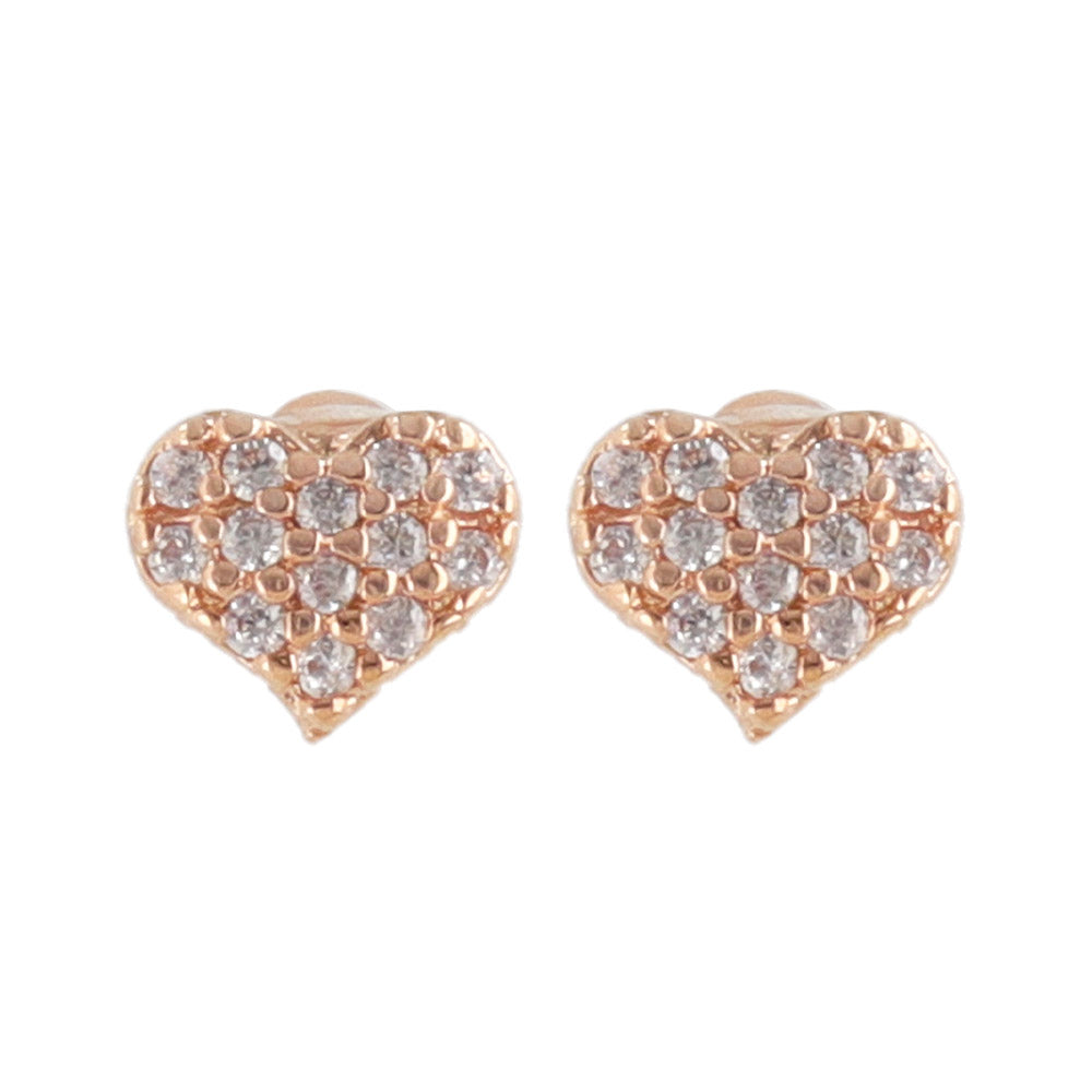 Small Pave Heart Plastic Earrings