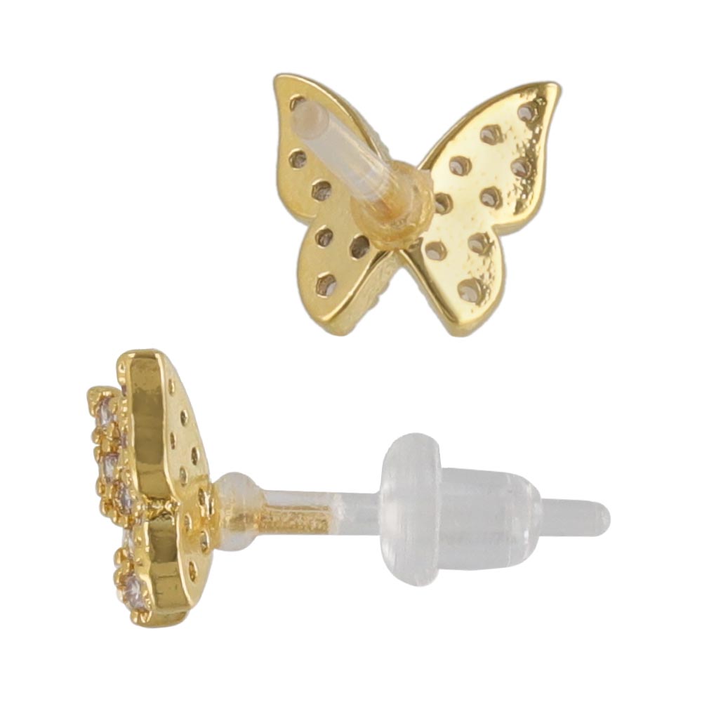 Small Pave Butterfly Plastic Earrings