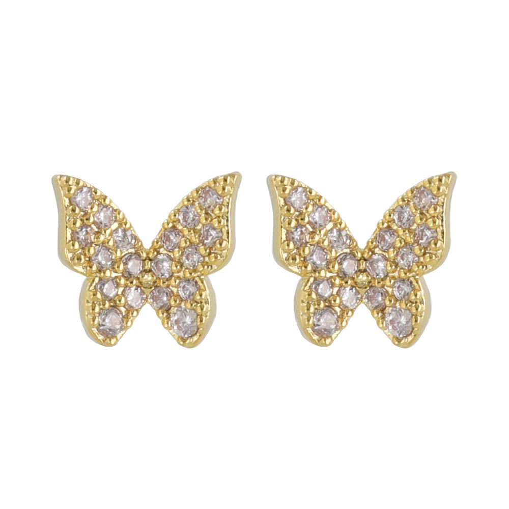 Small Pave Butterfly Plastic Earrings