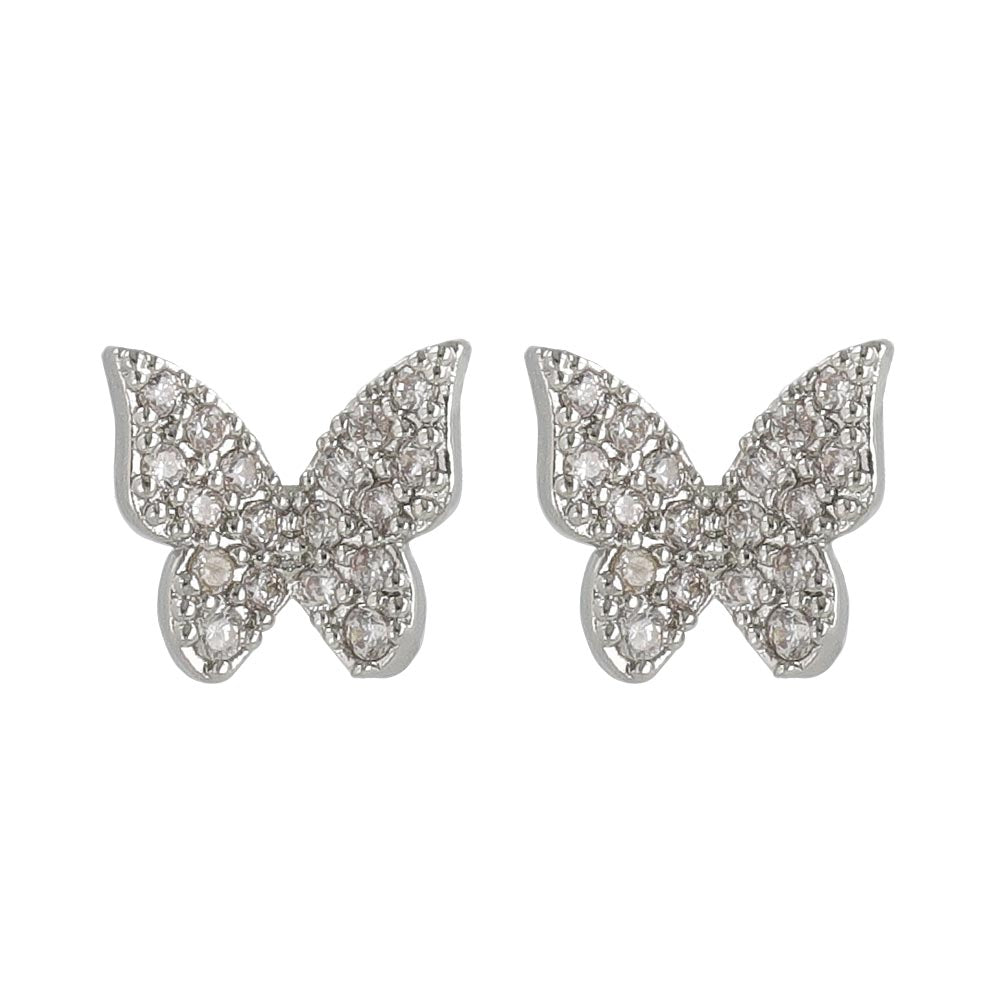 Small Pave Butterfly Plastic Earrings