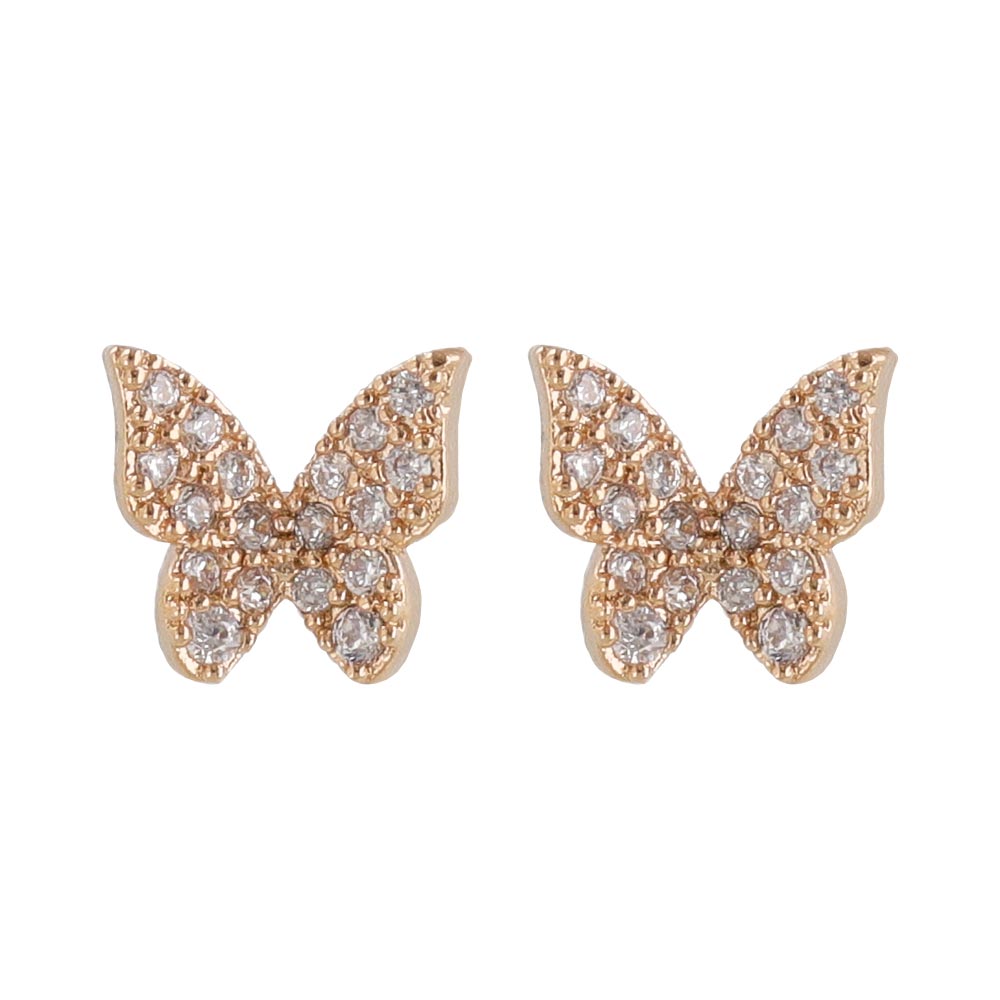 Small Pave Butterfly Plastic Earrings