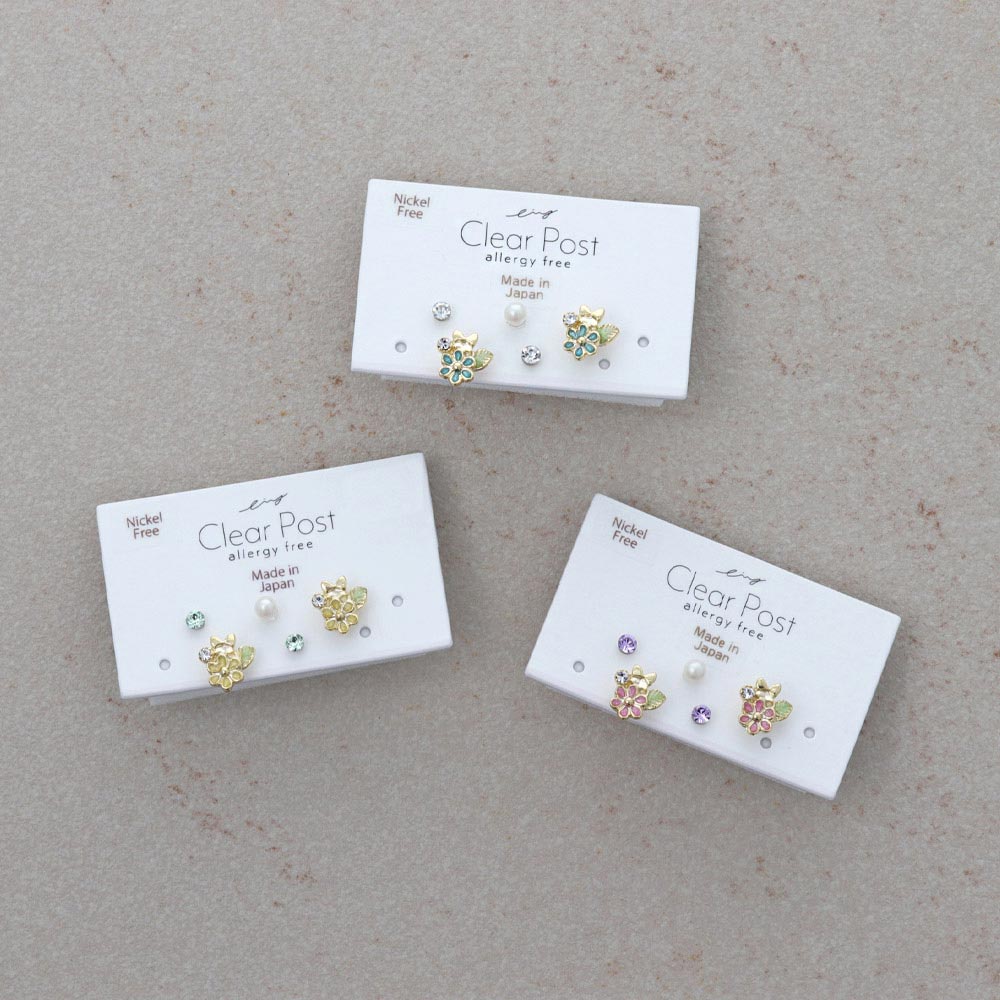 Flower and Butterfly Plastic Stud Set