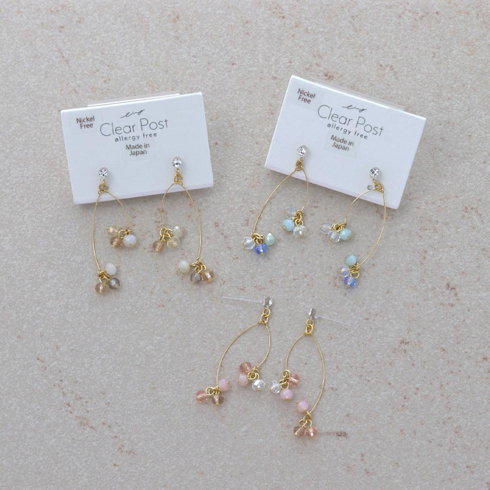 Bead Cluster Double Drop Plastic Earrings