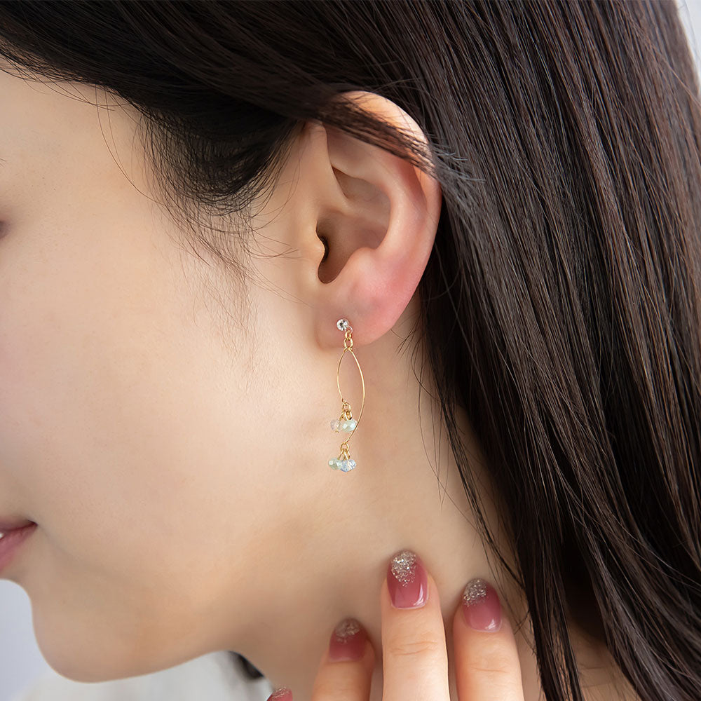 Bead Cluster Double Drop Plastic Earrings