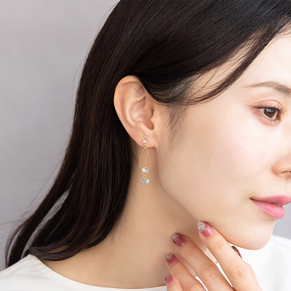 Bead Cluster Double Drop Plastic Earrings