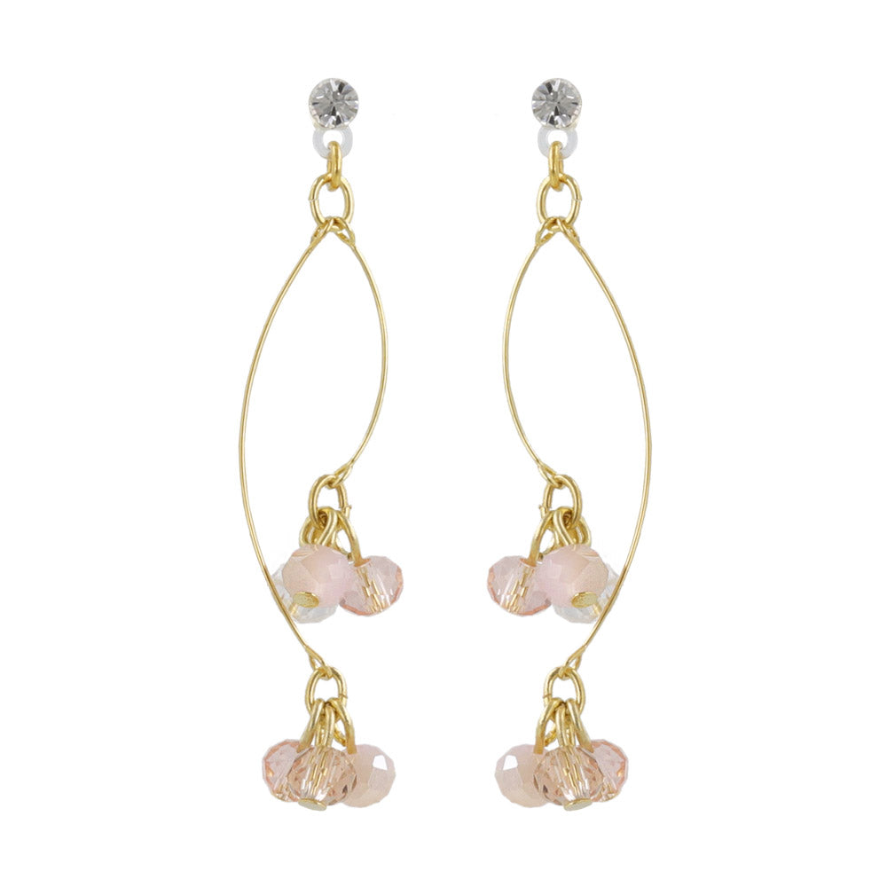 Bead Cluster Double Drop Plastic Earrings