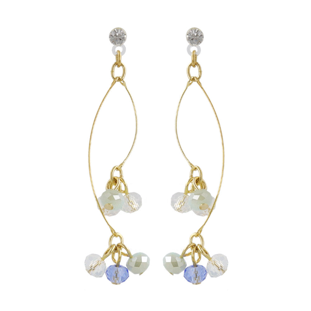 Bead Cluster Double Drop Plastic Earrings
