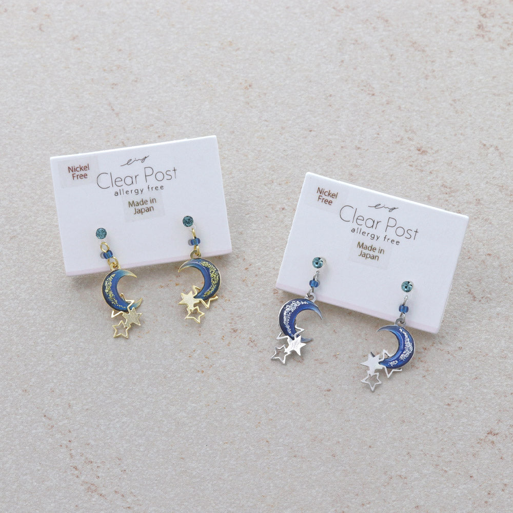 Starlit Moon Drop Plastic Earrings