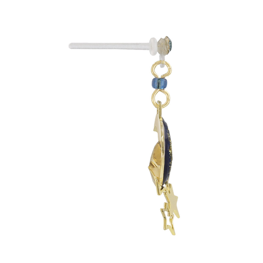 Starlit Blue Moon Drop Plastic Earrings