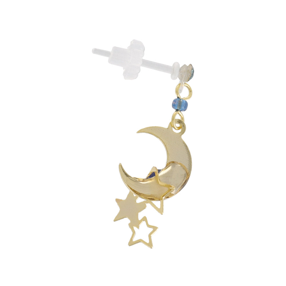 Starlit Blue Moon Drop Plastic Earrings