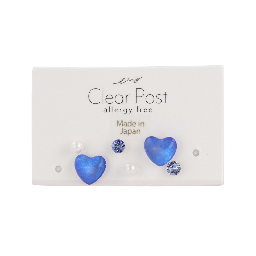 Clear Heart Plastic Earring Pack