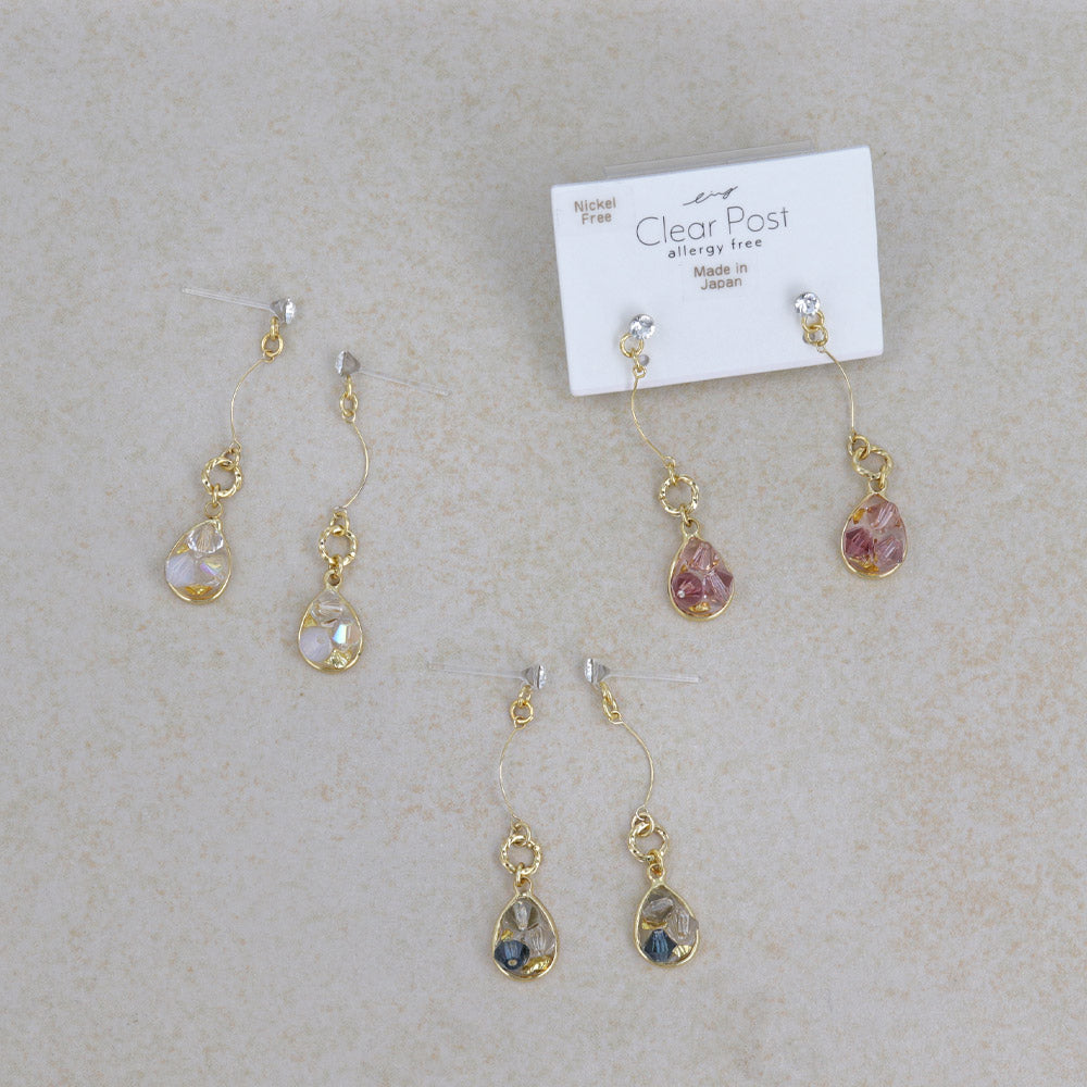 Beaded Waterdrop Dangle Plastic Earrings