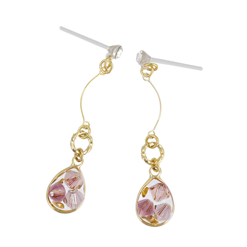 Beaded Waterdrop Dangle Plastic Earrings